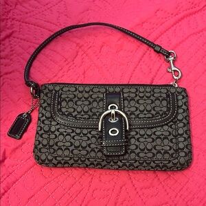 Coach Black and Brown Signature Clutch